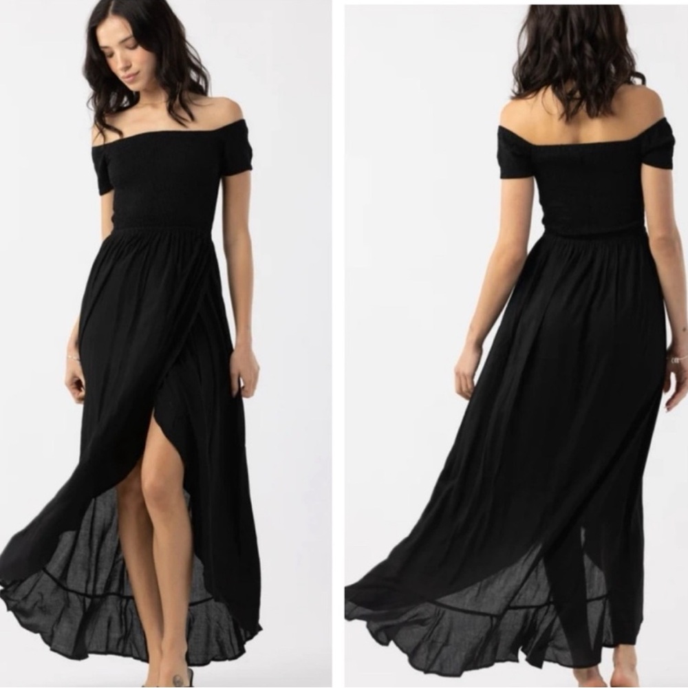 Tiare Hawaii Black High Low Dress